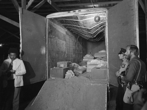 This July 24, 1976 file photo shows the inside of the van that was used as a prison for the 26 kidnapped Chowchilla school children and their bus driver in Livermore, Calif.